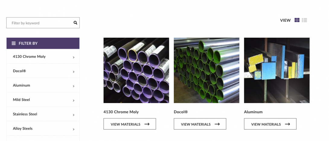 AED product filter screenshot