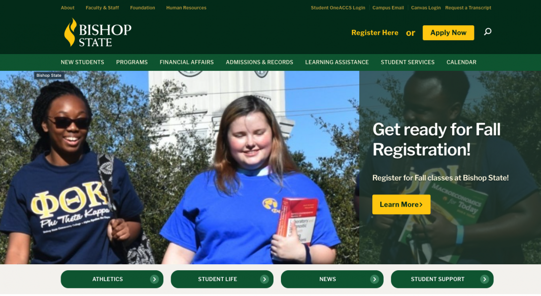 Bishop homepage screenshot