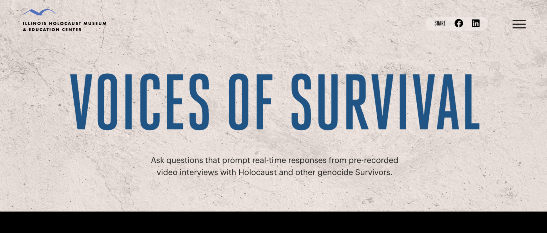 Voices of survival homepage hero