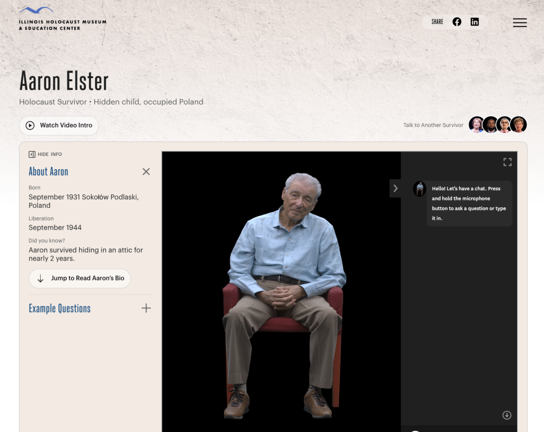 IHMEC "Voices of Survival" Survivor detail page